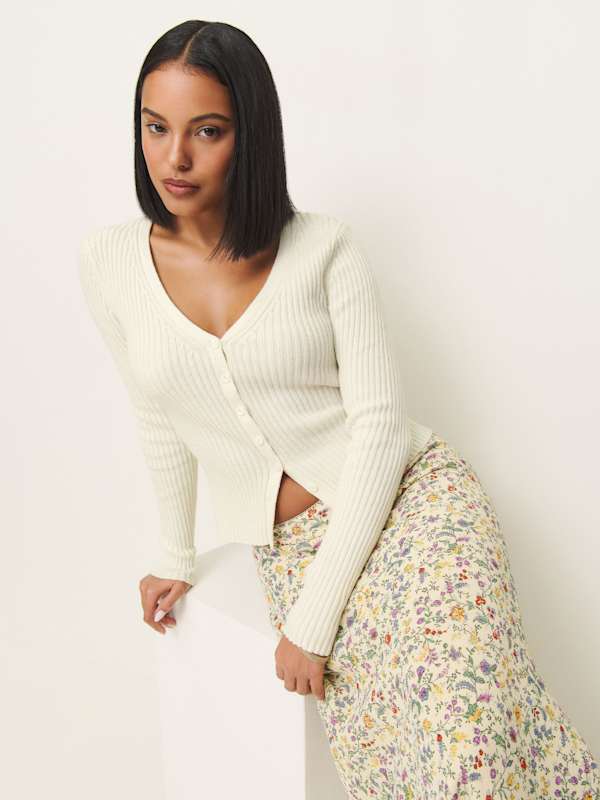 Fia Cashmere Blend Cardigan - Gossamer